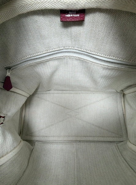 Hermès-Preloved-Victoria || 35 Raspberry Shoulder Tote Bag