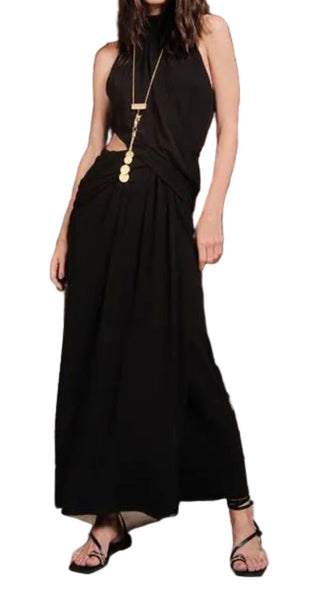 Johanna Ortiz-Jersey Retro Drape Maxi Dress Sz-10