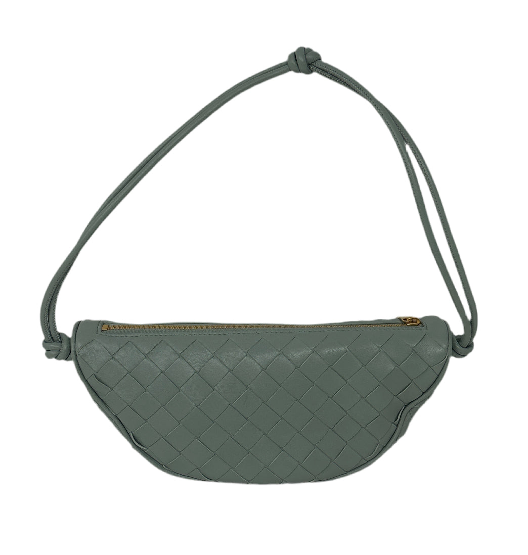 Bottega Veneta Woven Leather Teal Shoulder Bag Size -Small