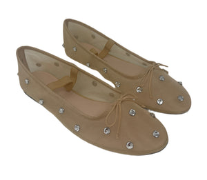 Loeffler Randall Leonie crystal embellished mesh ballet flats Sz-8 1/2