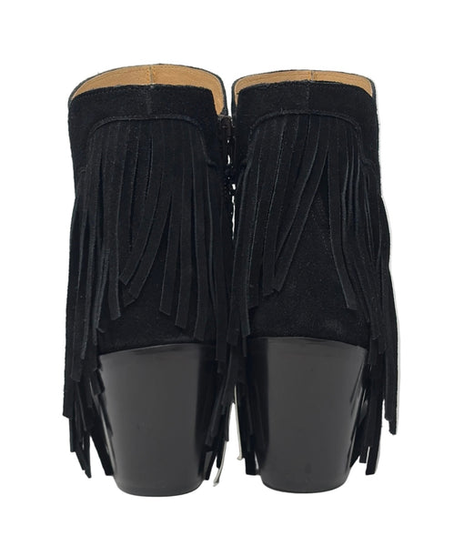 Lucchese-Preloved-Black Suede Boots Sz-9
