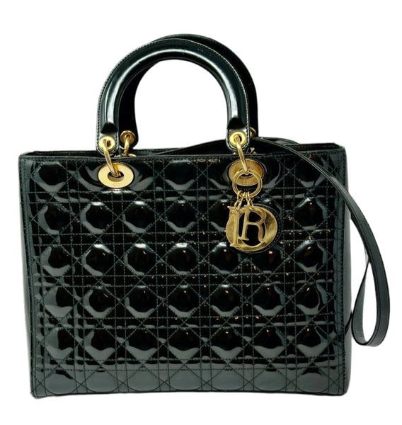 Lady Dior Patent Tote with strap