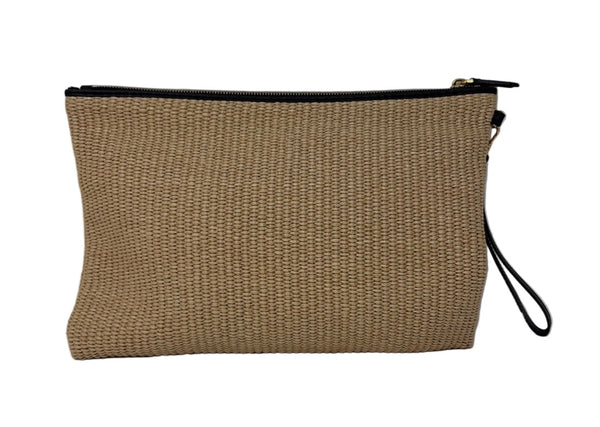 Fendi-Preloved-Raffia Pouch
