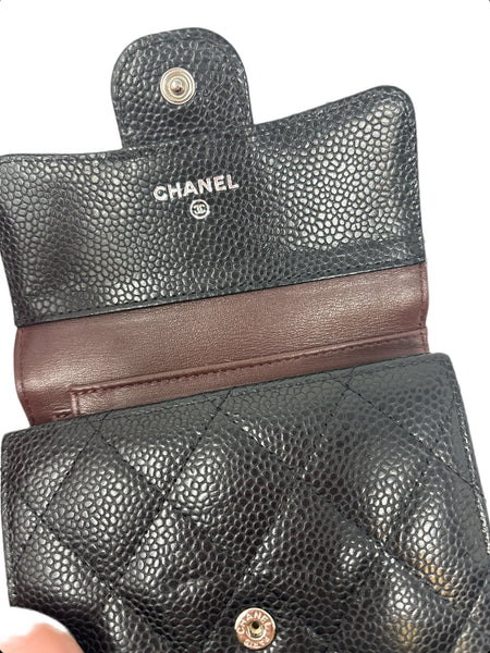 CHANEL Black Classic Quilted Flap Wallet