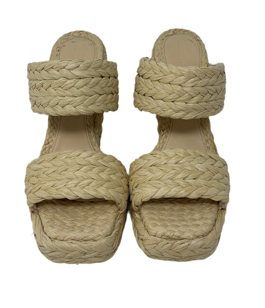 Bottega Veneta natural raffia Heels Sz-39.5