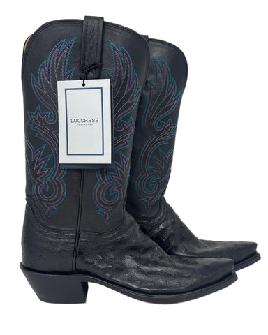 Lucchese Black Blue & Purle Boots Sz-8 1/2