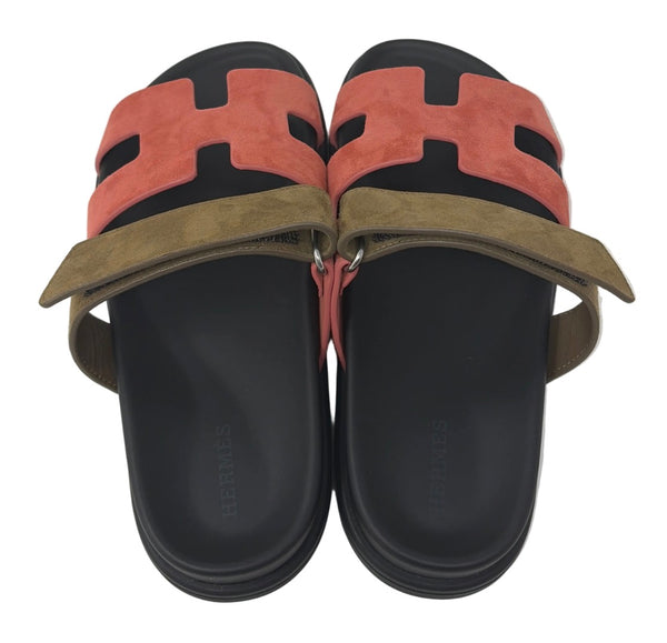 Hermès-Chypre Sandals suede sandals - NEW In Box-Sz 38.5