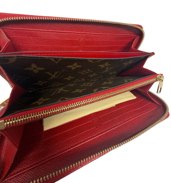 Louis Vuitton-Preloved-Red/Brown Monogram Zippy Retro Wallet