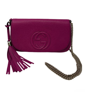 Gucci-Fuchsia Soho Chain Flap Shoulder Bag