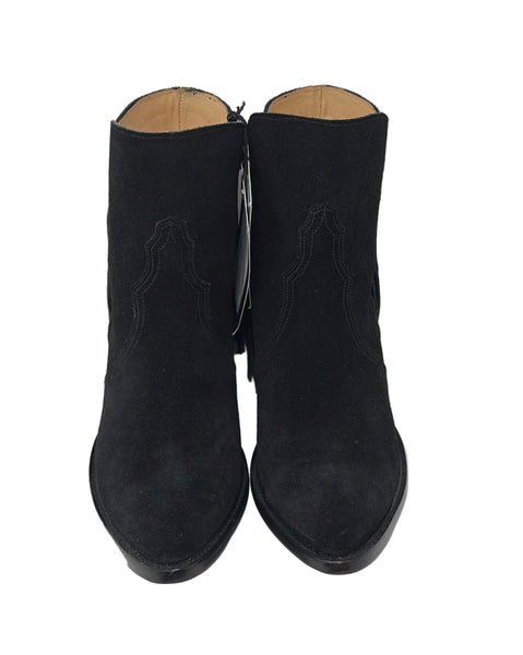 Lucchese-Preloved-Black Suede Boots Sz-9
