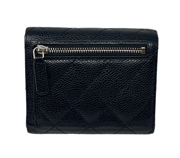 CHANEL Black Classic Quilted Flap Wallet