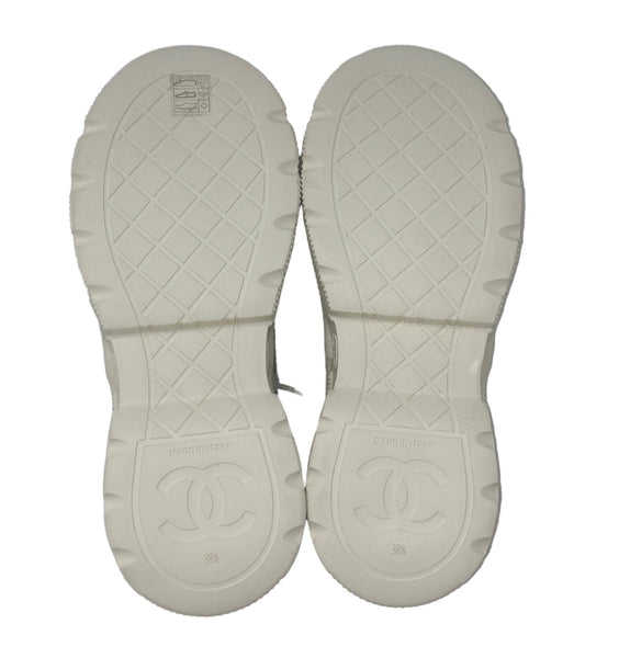 Chanel-NEW With Box-Crystal Embellished Platform Sneakers Sz-38