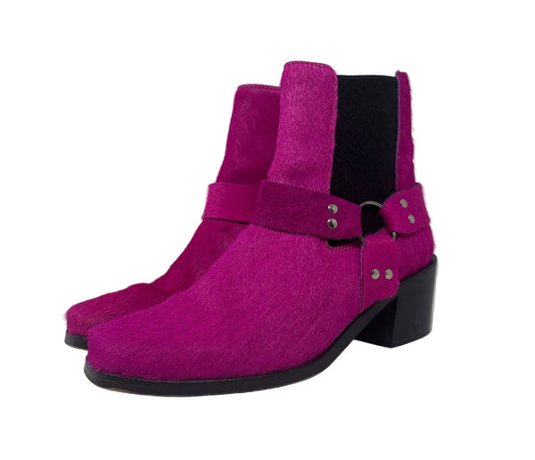 Intentionally Blank Fuscia  Pony Fur Booties - Size 39