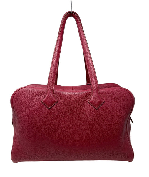Hermès-Preloved-Victoria || 35 Raspberry Shoulder Tote Bag
