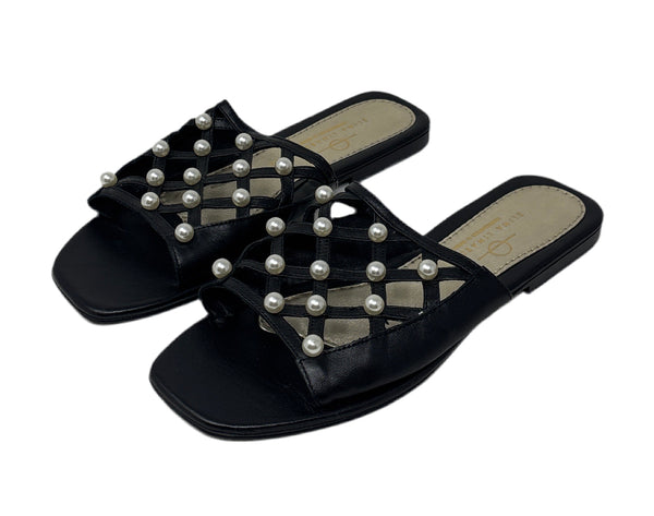 Elina Linardaki Black Pearl Sandals Sz-40