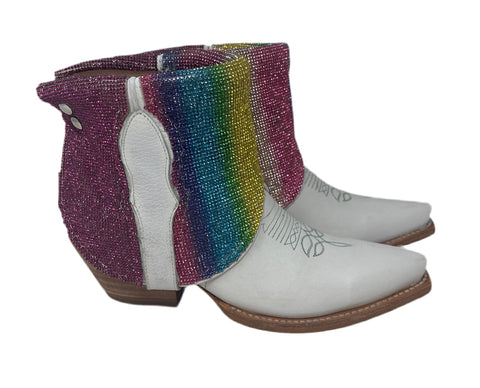Canty Rainbow Crystal Boots Sz-8.5