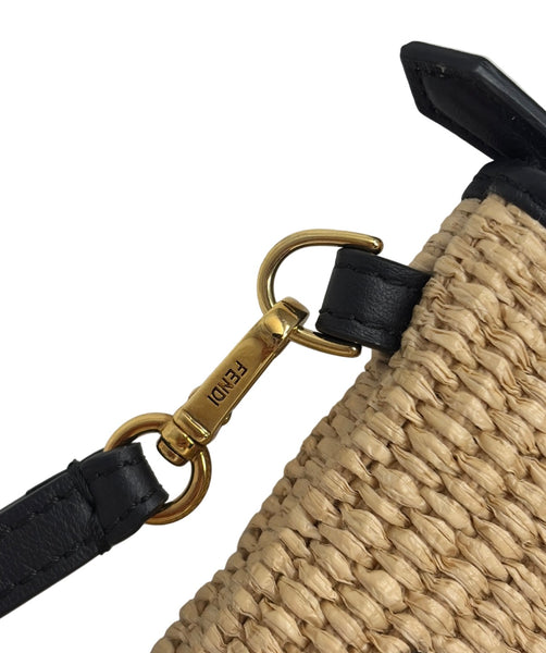 Fendi-Preloved-Raffia Pouch