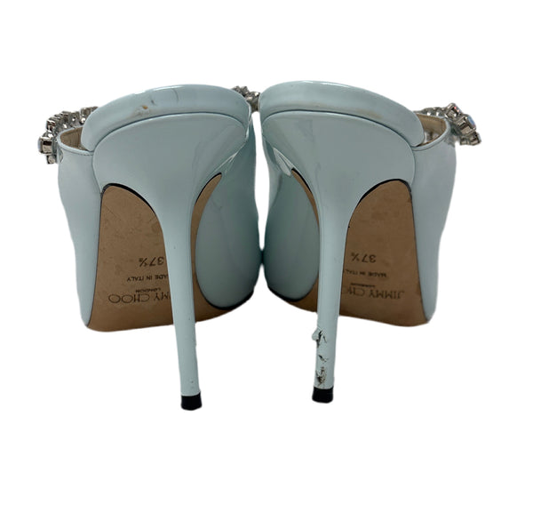 Jimmy Choo Light Blue/Turquoise Heels Sz-37 1/2