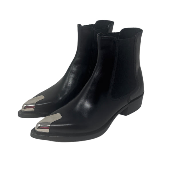 Alexander Mcqueen Black Ankle Boots Sz-38