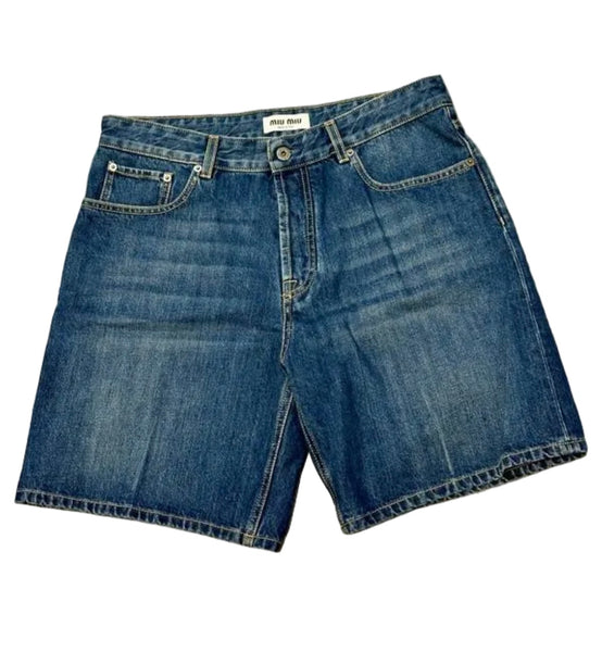 Miu Miu Grunge Shorts Sz-29-indigo blue