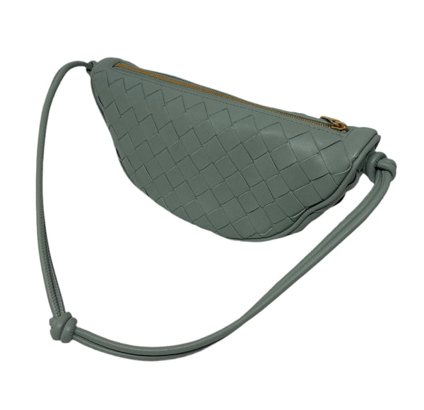 Bottega Veneta Woven Leather Teal Shoulder Bag Size -Small