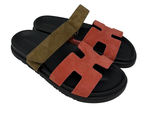Hermès-Chypre Sandals suede sandals - NEW In Box-Sz 38.5
