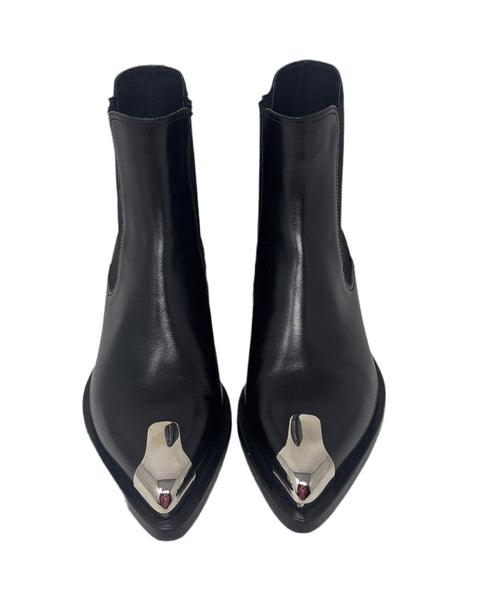 Alexander Mcqueen Black Ankle Boots Sz-38