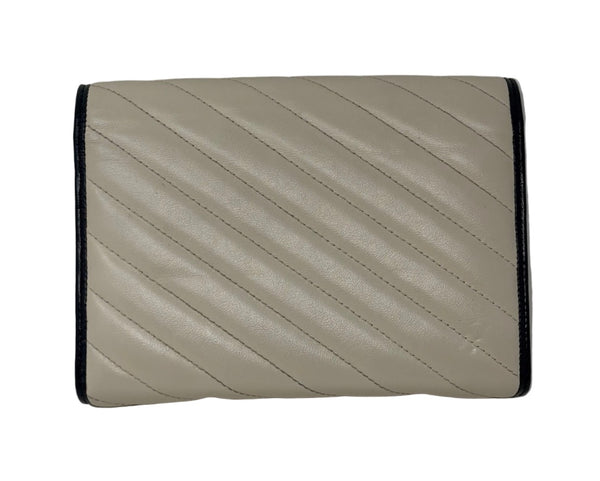 Gucci-Preloved-Small Vintage Effect Matelasse Diagonal Torchon GG Marmont Chain Wallet