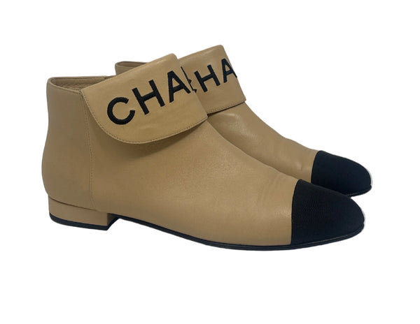Chanel Beige Short Boots Sz-37