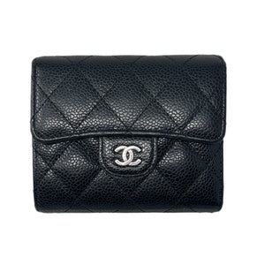 CHANEL Black Classic Quilted Flap Wallet