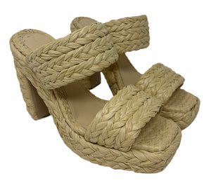 Bottega Veneta natural raffia Heels Sz-39.5