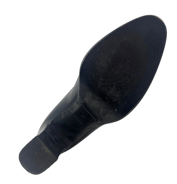 BALENCIAGA Black Leather Zipper Boots Sz-40