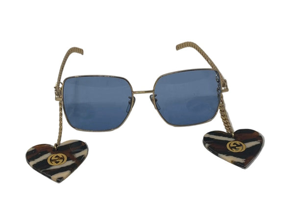Gucci-NEW With Tags-Womens GG0724S Sunglasses -with heart charms