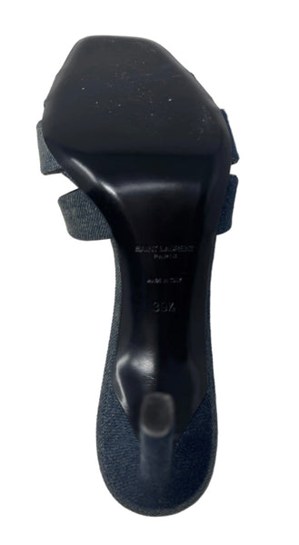 Saint Laurent-Denim Blue Heels Sz-39 1/2