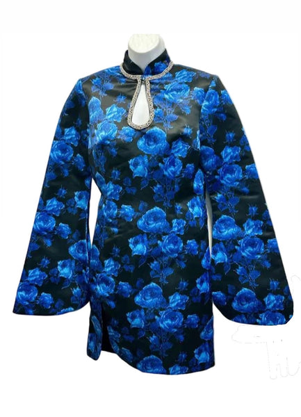 Richard Quinn-Preloved Floral High Collar Day mini Dress Sz-14