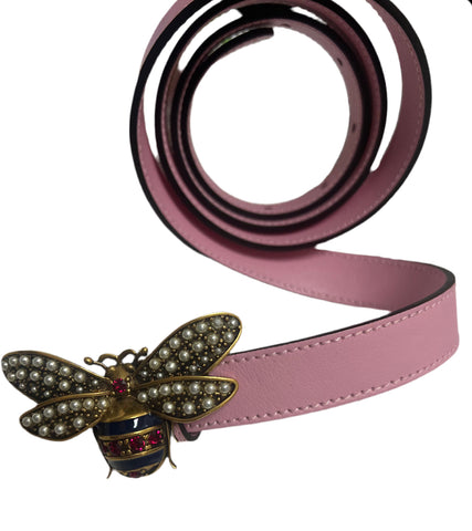 Gucci Pink Queen Leather Belt Sz-90