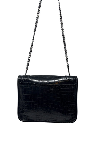 YSL Niki Crocodile Embossed Crossbody Bag