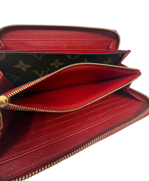 Louis Vuitton-Preloved-Red/Brown Monogram Zippy Retro Wallet