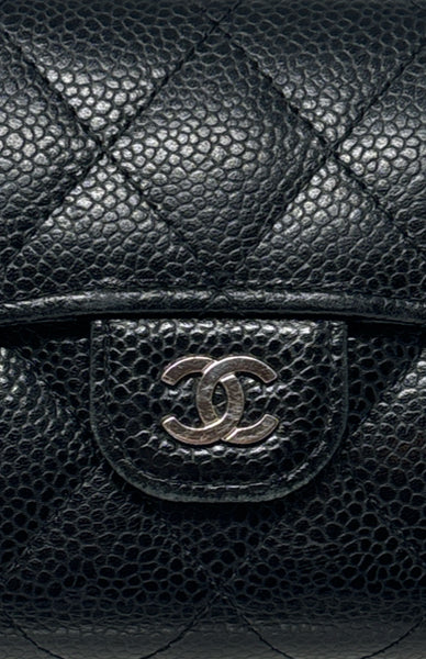 CHANEL Black Classic Quilted Flap Wallet