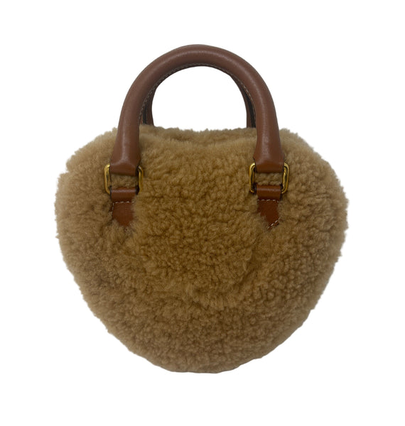 CELINE Beige/Brown Heart Shaped Handbag/Crossbody Sz-S