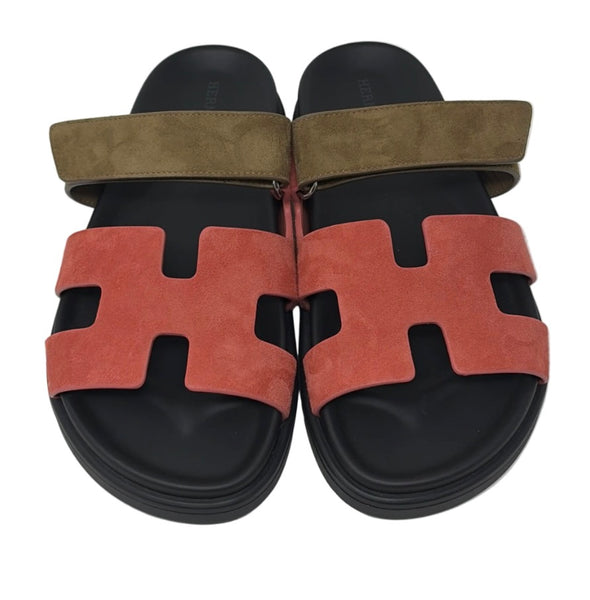 Hermès-Chypre Sandals suede sandals - NEW In Box-Sz 38.5