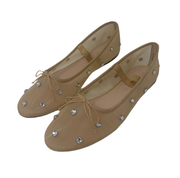 Loeffler Randall Leonie crystal embellished mesh ballet flats Sz-8 1/2