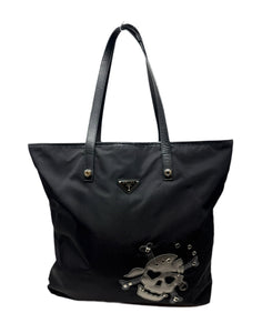 PRADA Black & Silver Skull Tote Bag