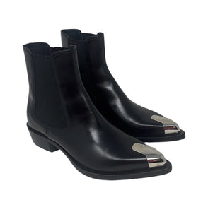 Alexander Mcqueen Black Ankle Boots Sz-38
