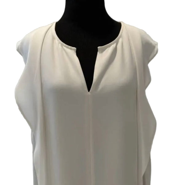 St.John-NEW With Tags-Womens Sleeveless Silk Yolk Front Tank Top Sz-M
