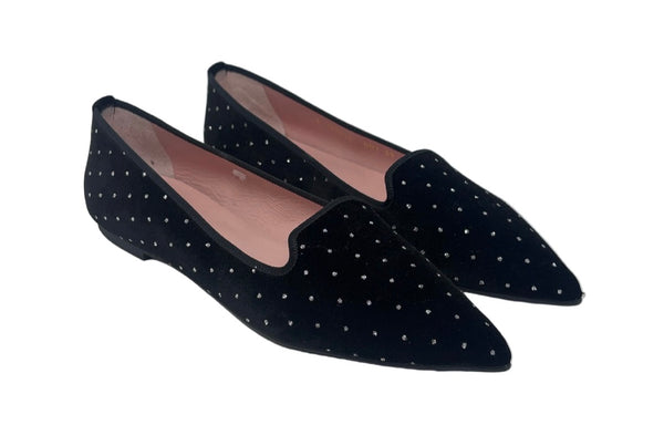 Pretty Ballerinas Velvet Ballet Flats Sz-39