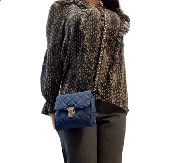 Prada Tessuto Impunta Quilted Pochette Shoulder Bag