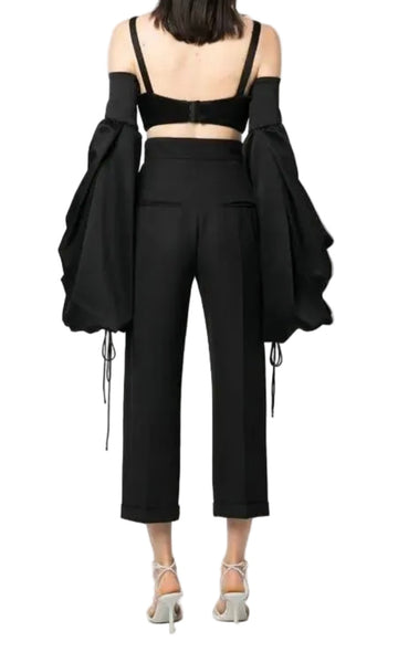 DEL CORE-Preloved Shoulder Drop Crop Top Sz-46