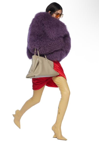 THE ATTICO Mongolia Fur Bomber Jacket Sz-42