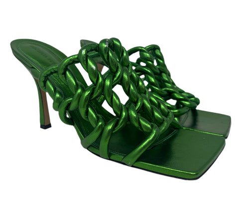 Bottega Veneta Green Leather Heels Sz-41